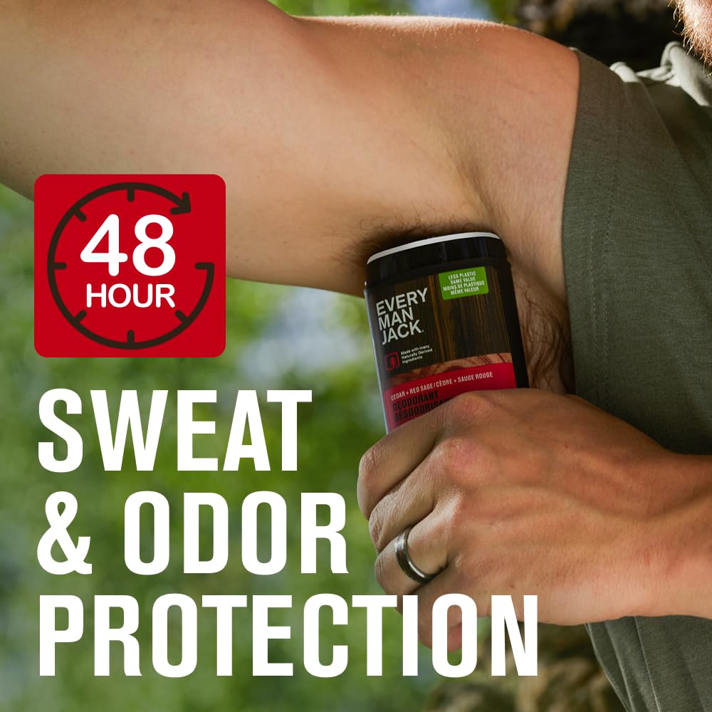Every Man Jack Men’s Antiperspirant Deodorant Variety Pack – New & Improved Formula – Outdoor Inspired Scents - 48-Hour Odor & Sweat Defense– 2.6 oz (3 Pack)