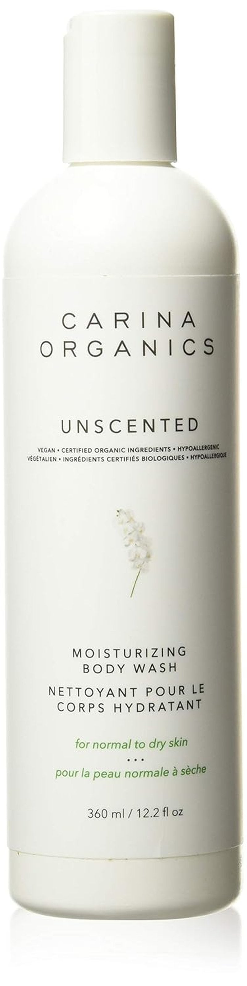 Carina Organics Unscented Body Wash - Gentle Formula for Sensitive Skin | 360ml