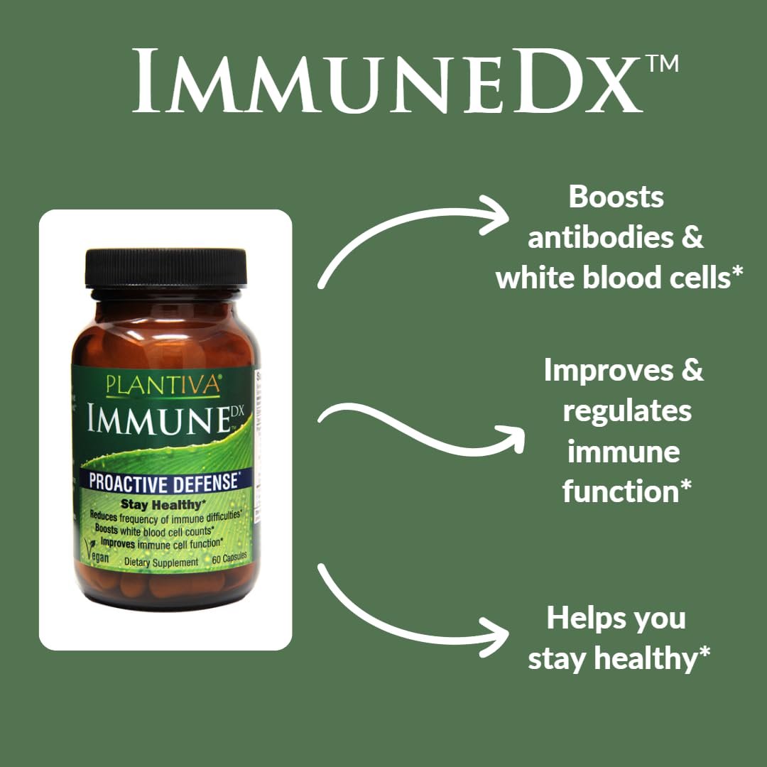 Plantiva ImmuneDx + ColdDx Herbal Formulas (60 ct Bottles) Immune Support Bundle 2CT
