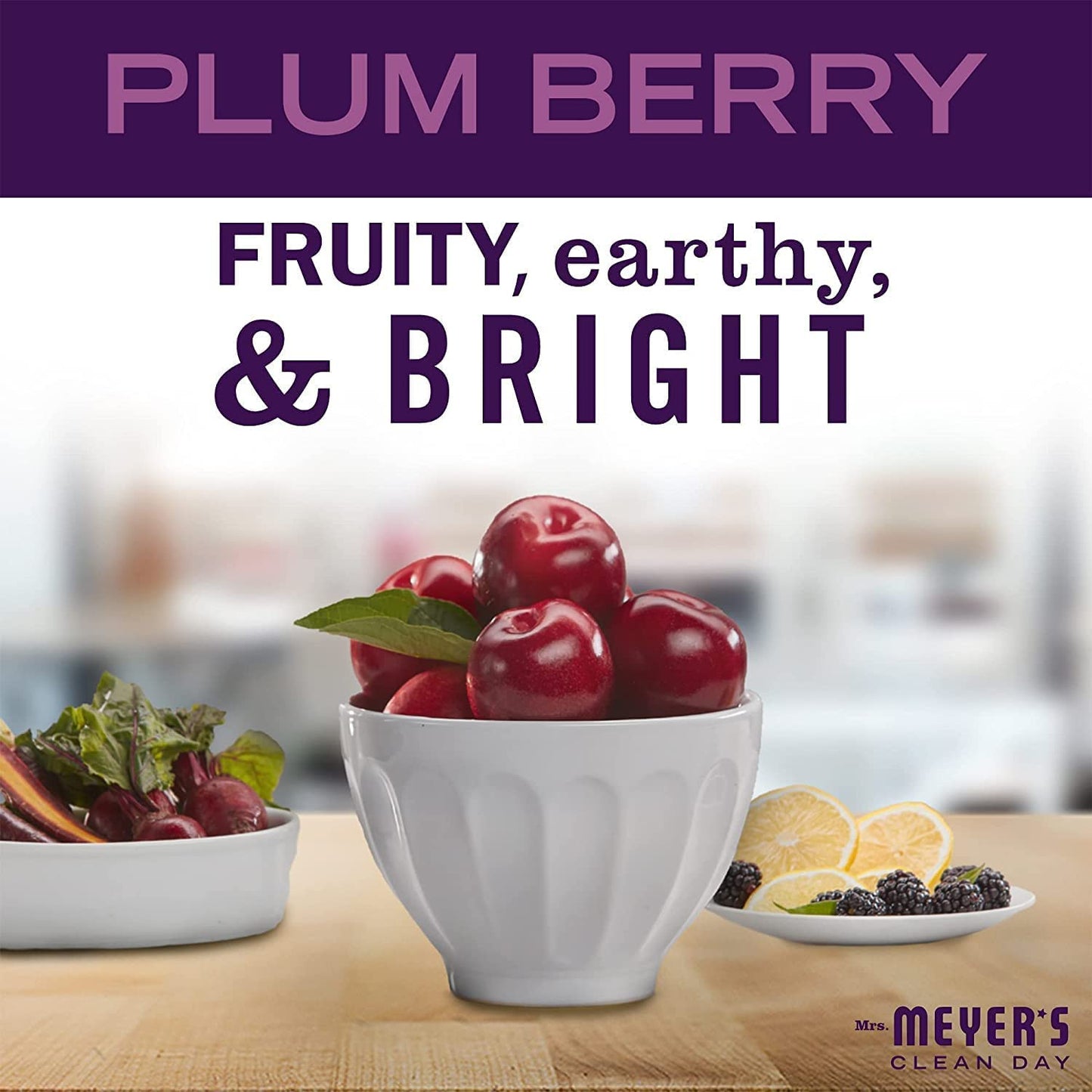 Mrs. MEYER'S CLEAN DAY Plum Berry Scent Hand Soap Refill 33 Fl Oz (Pack of 4)
