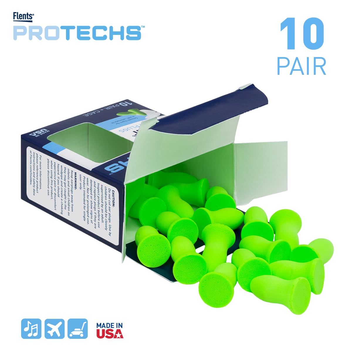 Flents Foam Ear Plugs, for Sleeping, Snoring, Loud Noise, Traveling, Concerts, Construction, & Studying
