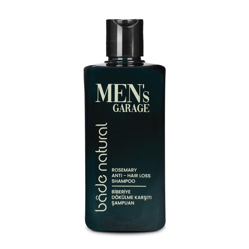 Bade Natural Men’s Garage Rosemary Hair Strengthening Shampoo – 10.14 fl oz (300 mL) – Anti-Hair Loss Formula with Biotin, Aloe Vera & Herbal Extracts