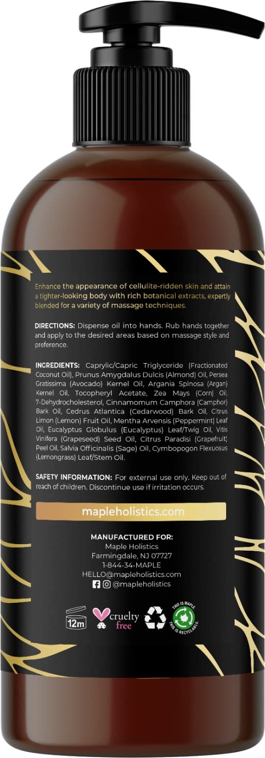 Anti Cellulite Cream and Massage Oil - Skin Firming Hot Cream Pack of 2 and Cellulite Oil for Men and Women with Essential Oils - Advanced Cellulite Massage Oil and Cream for Thighs and Butt