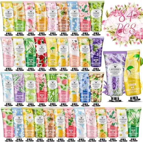 84 Pack Hand Cream Gifts Set for Women, Stocking Stuffers for Women Teengirls, Christmas Gifts, Bulk Gifts, Small Gifts,Mini Moisturizing Hand Lotion Travel Size in Bulk for Dry Cracked Hands