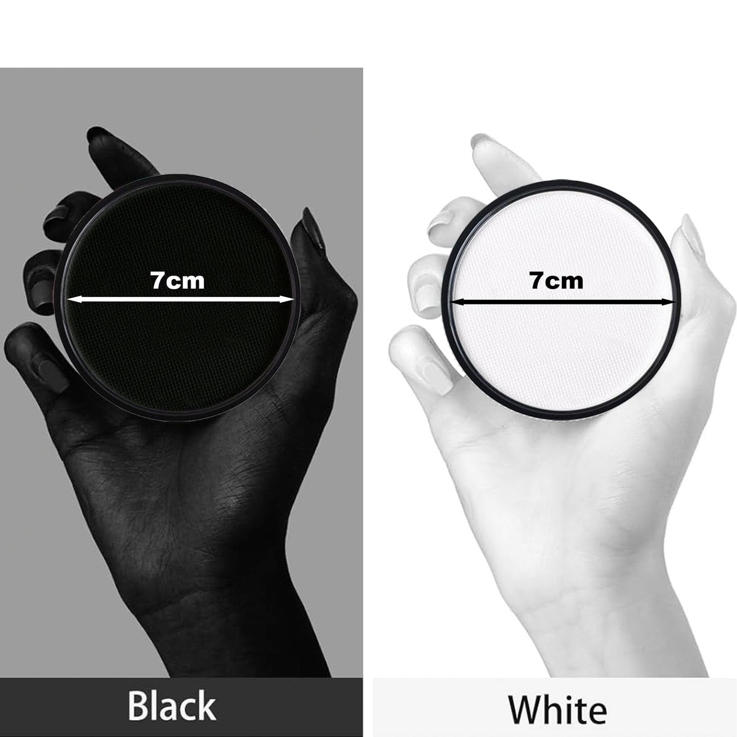 Black + White + Red Face Body Paint, Water-Based Face Painting Kit Professional, Large Capacity SFX Makeup Set with brush & Powder puff, Sponge for Halloween Makeup Clown, Cosplay, Stage
