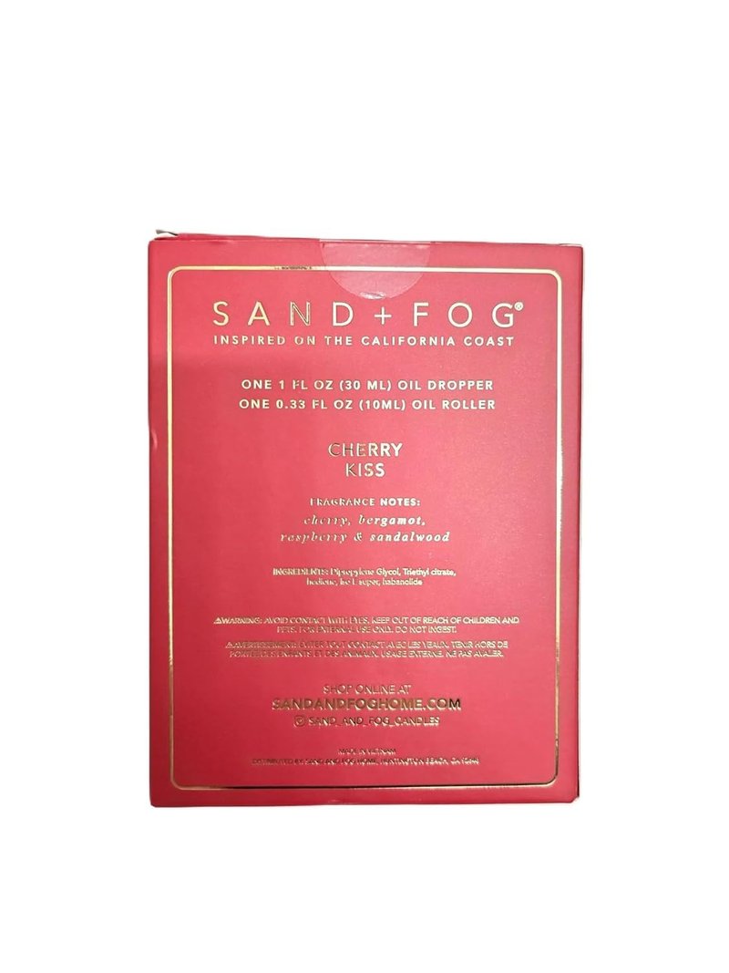 Sand + Fog Cherry Kiss Fragrance Perfume Oil Eau De Parfum 1 fl oz Oil Dropper and 0.33 fl oz Roller