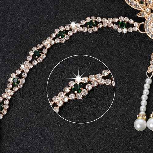 Tongcloud 1920s Flapper Feather Headband Roaring 20s Gatsby Headpiece Women's 1920s Headband Flapper Feather Headpiece