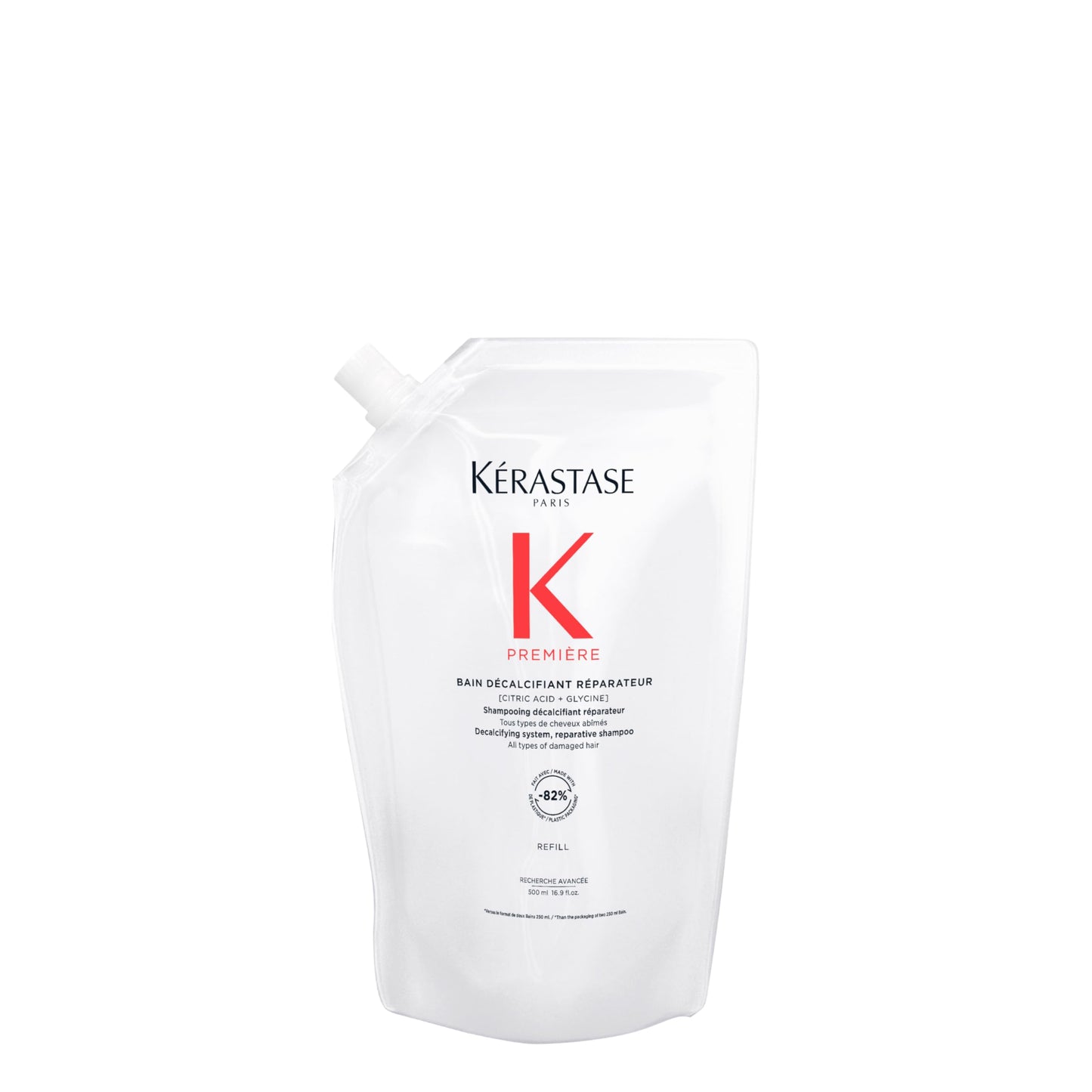 Kerastase Premiere Sulfate-Free Hair Repair Shampoo - For All Damaged Hair Types, Strengthens & Smoothes, With Citric Acid, Removes Buildup & Decalcifies, 16.9 Fl Oz (Refill)