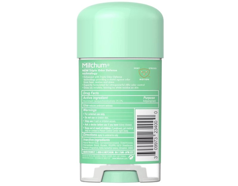 Mitchum Gel Anti-Perspirant Deodorant for Women - Triple Odor Defense, Powder Fresh | 2.25 Oz - 5 Pack