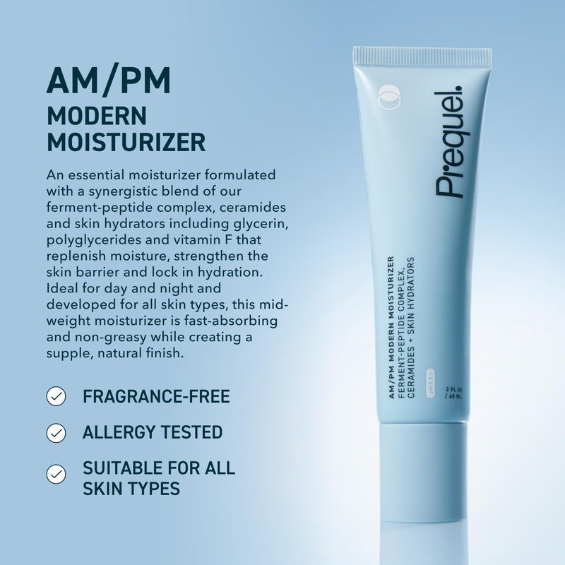 Prequel Skin Modern Moisturizer - Hydrating Face Cream with Peptides & Ceramides for Dry/Sensitive Skin | Non-Greasy Formula