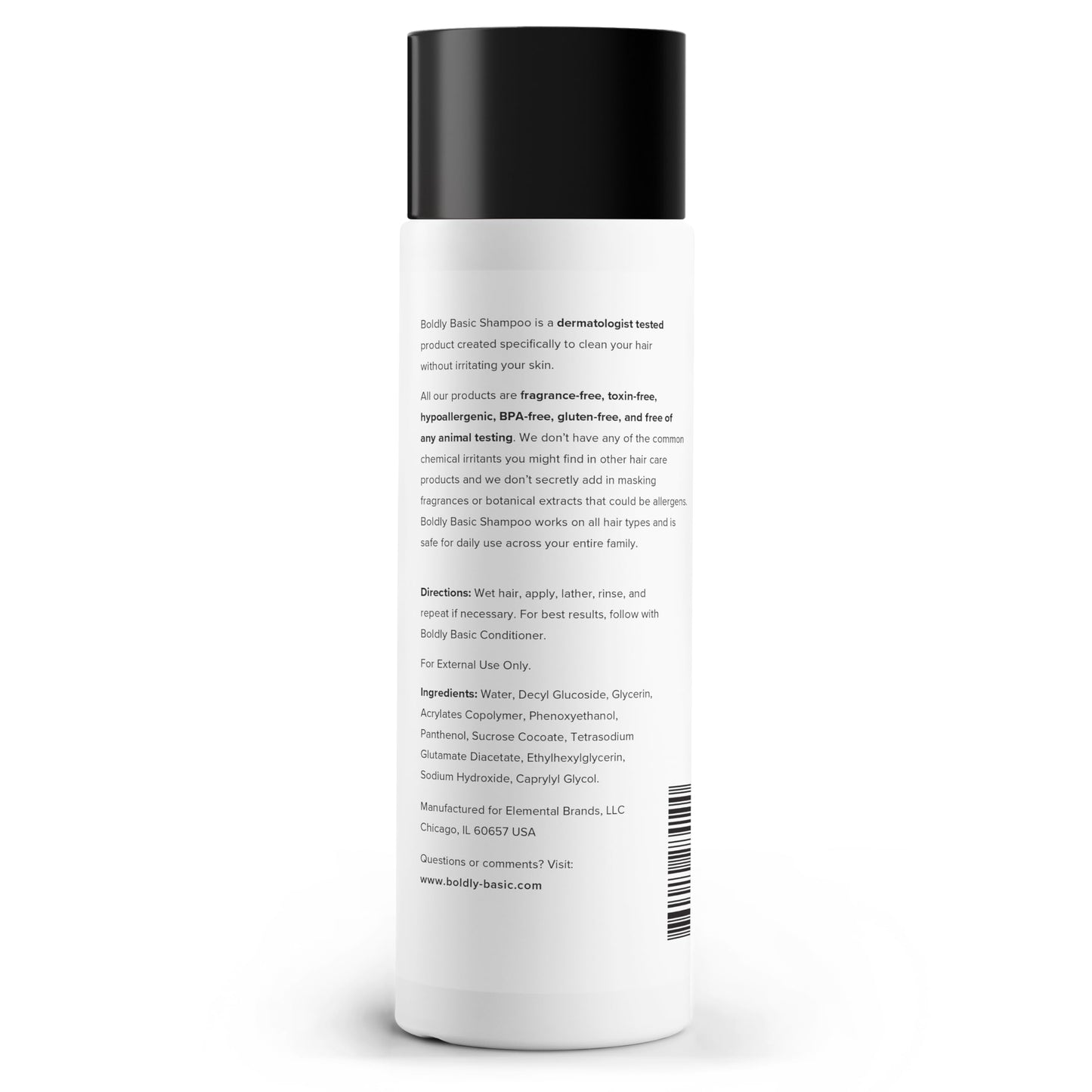 Boldly Basic Fragrance Free Shampoo - Unscented - Dermatologist Tested