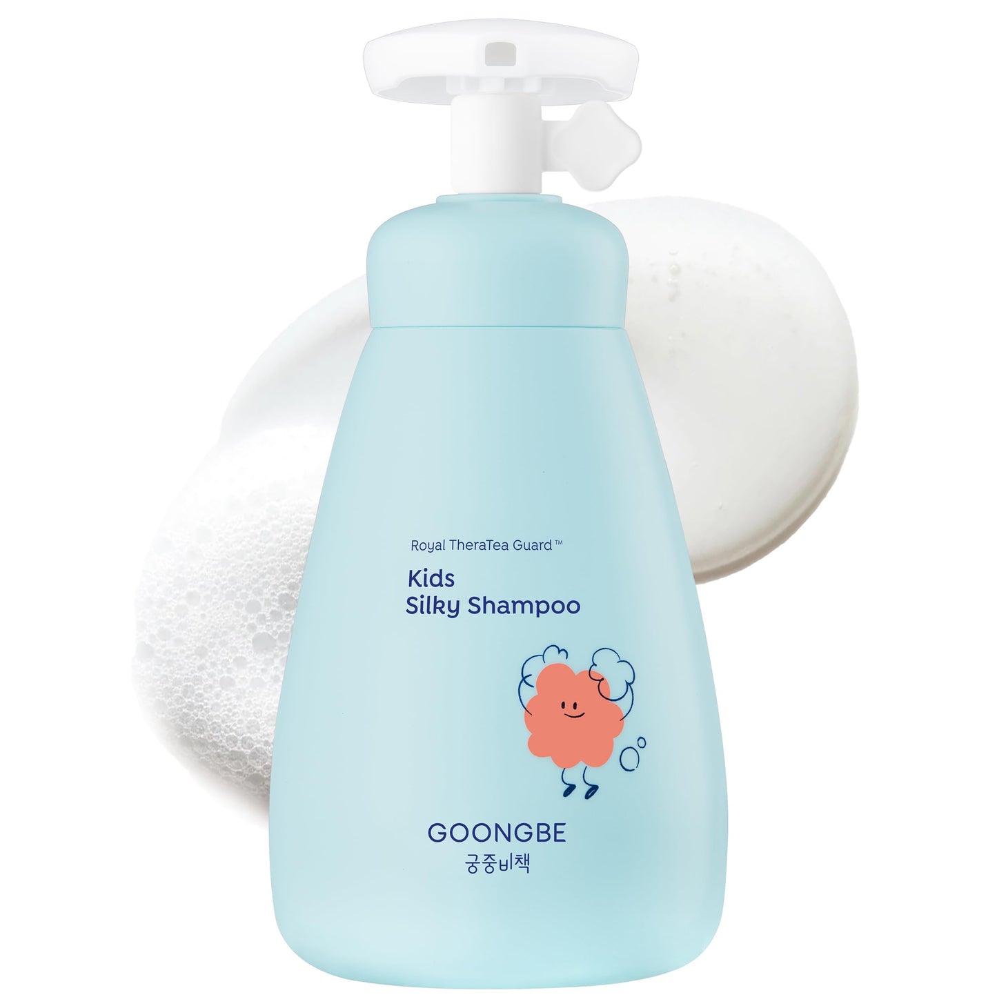 GOONGBE Kids' Detangling Shampoo - Silky Shine for Frizzy Tangle-Prone Hair – Silicone-Free Low pH with Silk Protein & Macadamia Oil – Tear-Free Tested, 25 Allergen-Free – Korean K-Beauty, 10.1 fl oz