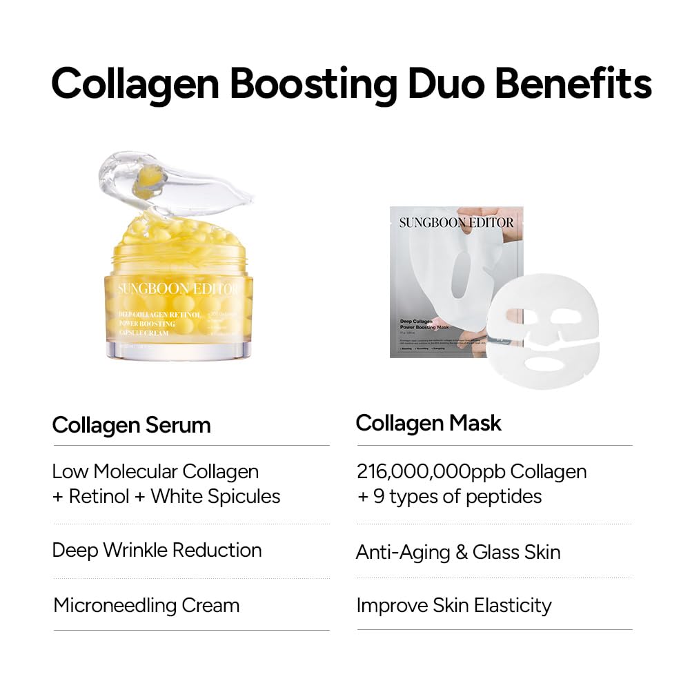 Deep Collagen Boosting Duo - Collagen Mask & Power Capsule Cream | Skincare Gift Set for Mom