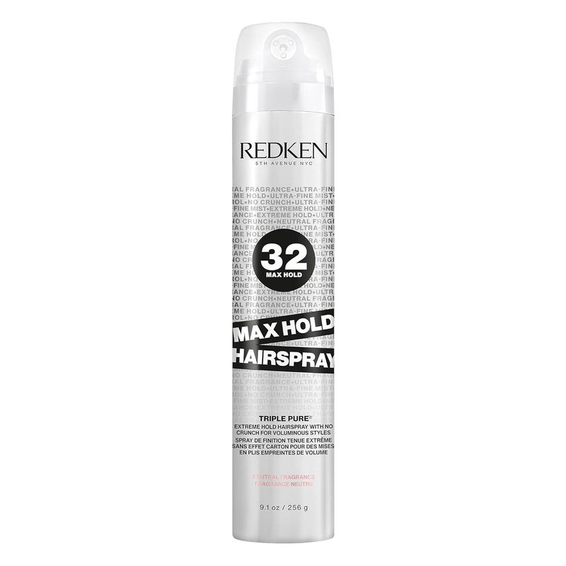 Redken Triple Pure 32 Hairspray - Extreme Hold, Anti-Frizz | All Hair Types, Neutral Fragrance