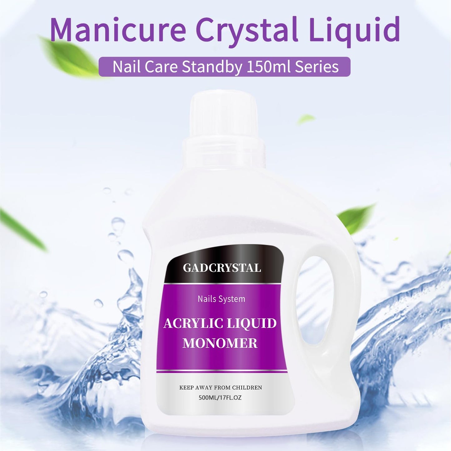 Gadcrystal Monomer Acrylic Nail Liquid,Nail Acrylic Liquid 500ml/17fl.oz,Acrylic Liquid for Nails,Acrylic Liquid Monomer,Acrylic Liquid for Acrylic Powder Nails Extension for Nail Art
