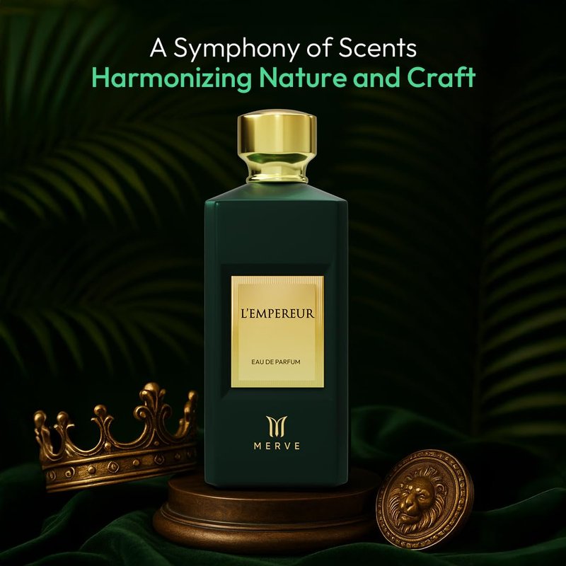 Merve L’Empereur Premium Long Lasting Fragrance Luxury Scent For Unisex | Citrus, Gourmand, Woody | Last All Day | 3.4 Ounces