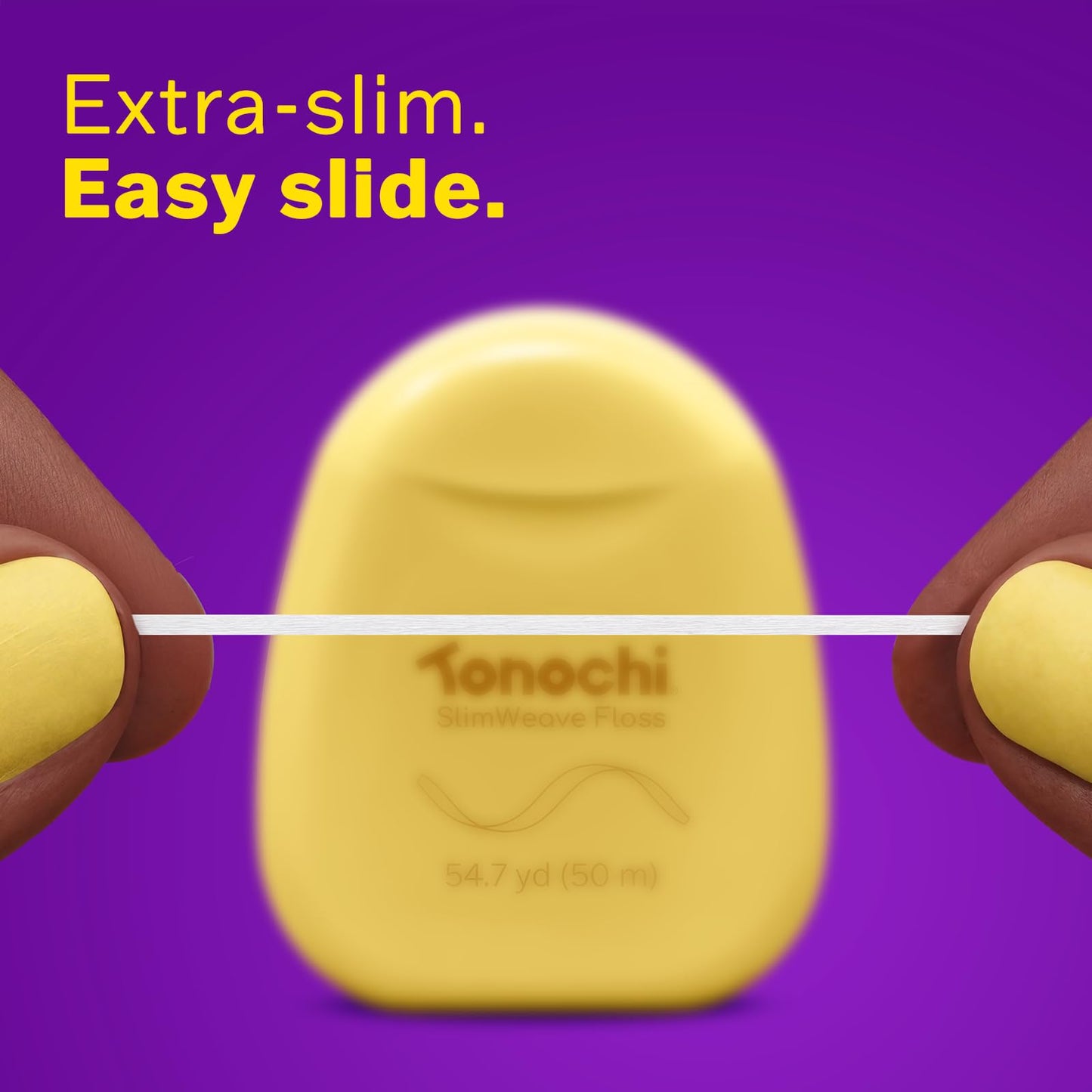 Tonochi SlimWeave Extra-Thin Flat Dental Floss for Tight Teeth, Shred-Resistant Dental Tape, Waxed Smooth Glide, Mint + Xylitol, 3-Pack (164 yd Total)