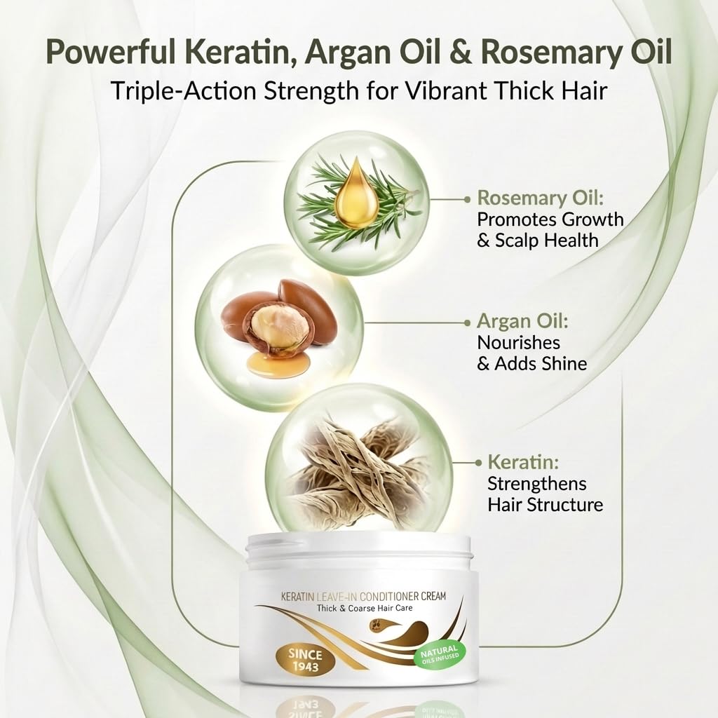 VITAMINS hair cosmetics Keratin Leave in Conditioner for Coarse Thick Hair