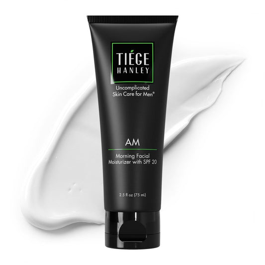 Tiege Hanley Mens Face Moisturizer, Morning Facial Moisturizer with SPF 20 - Men's Face & Skin Care Cream for Long-Lasting Hydration - Promotes Even Skin Tone, Safe for Sensitive Skin (2.5 Fl Oz) (AM)