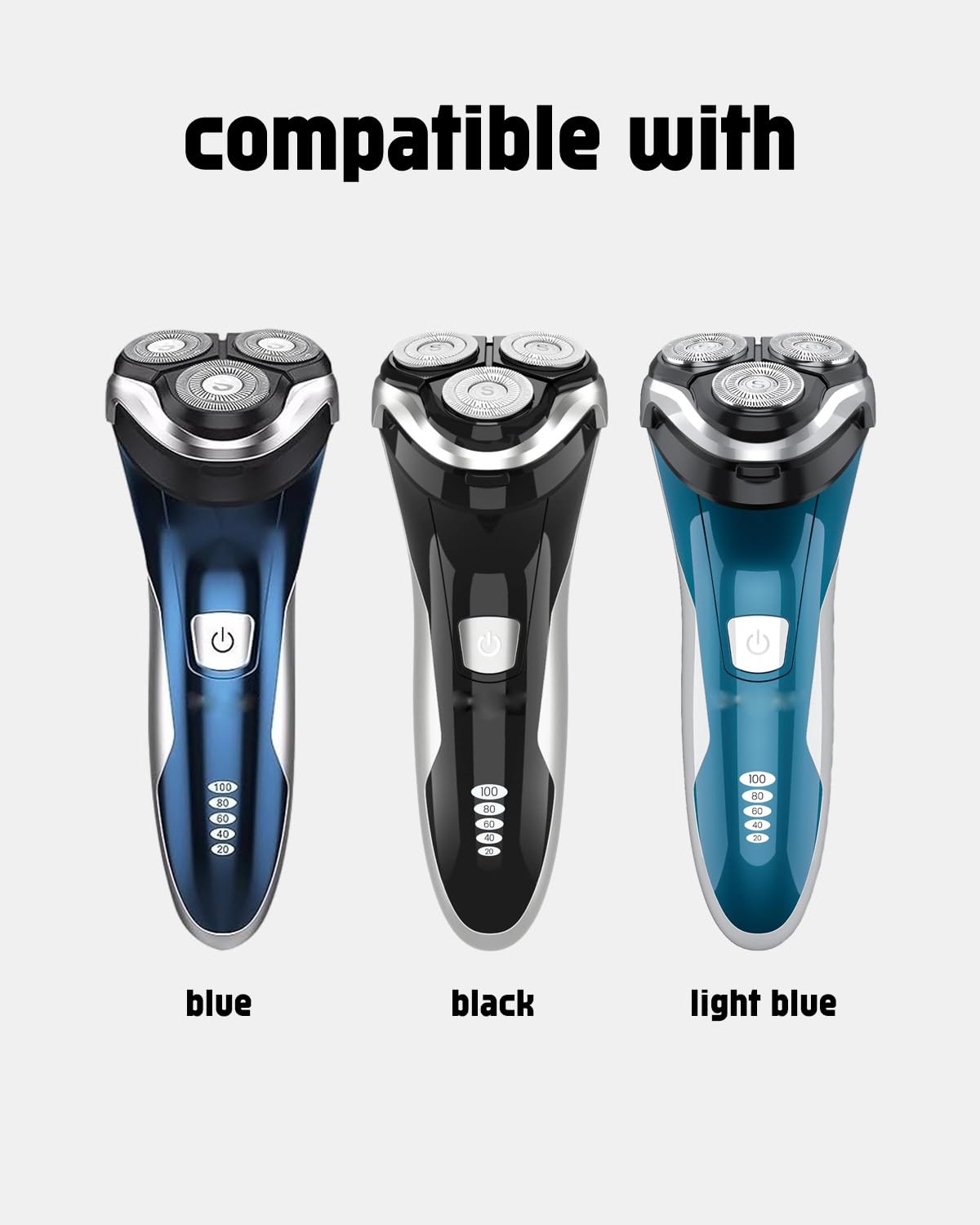 SweetLF Replacement Blades for Electric Razor - 3PCS Shaver Heads with 2 Cleaning Brushes | Compatible with SWS7105 Models