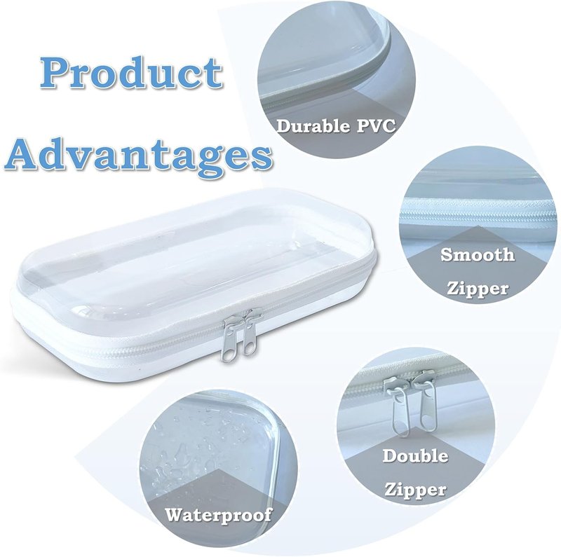 Clear Hard Zipper Case - Durable Storage Pouch for Snacks & Toys | Travel Organizer