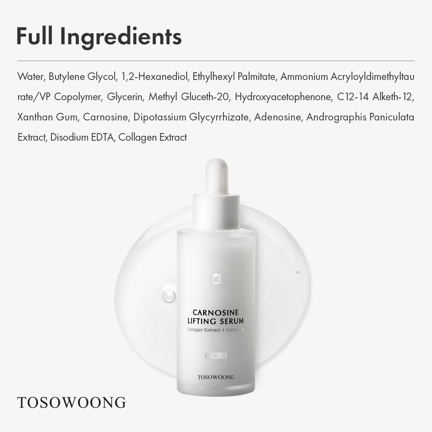 TOSOWOONG Carnosine Lifting Serum for Wrinkle Care & Firming, Fine Lines