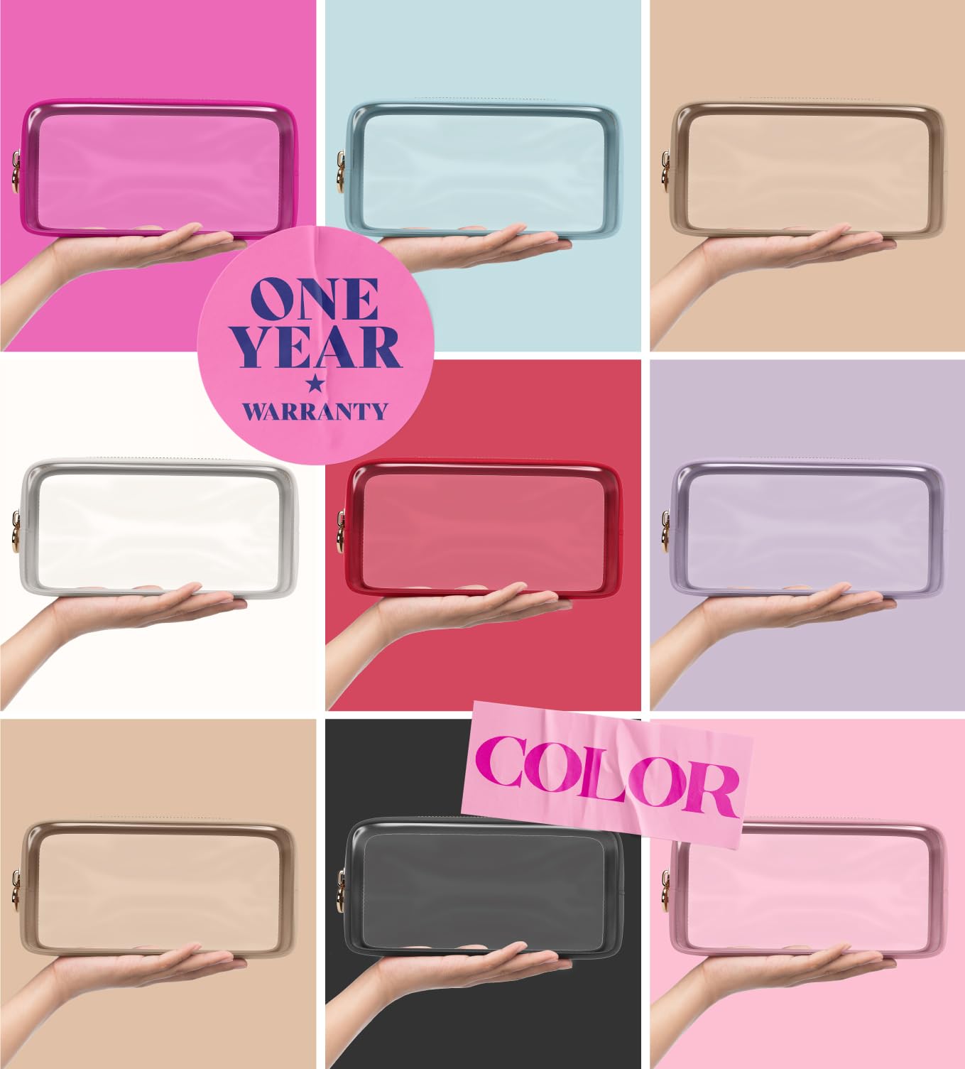 Makeup Bag for Women, Travel Cosmetic Organizer, Waterproof Toiletry Pouch