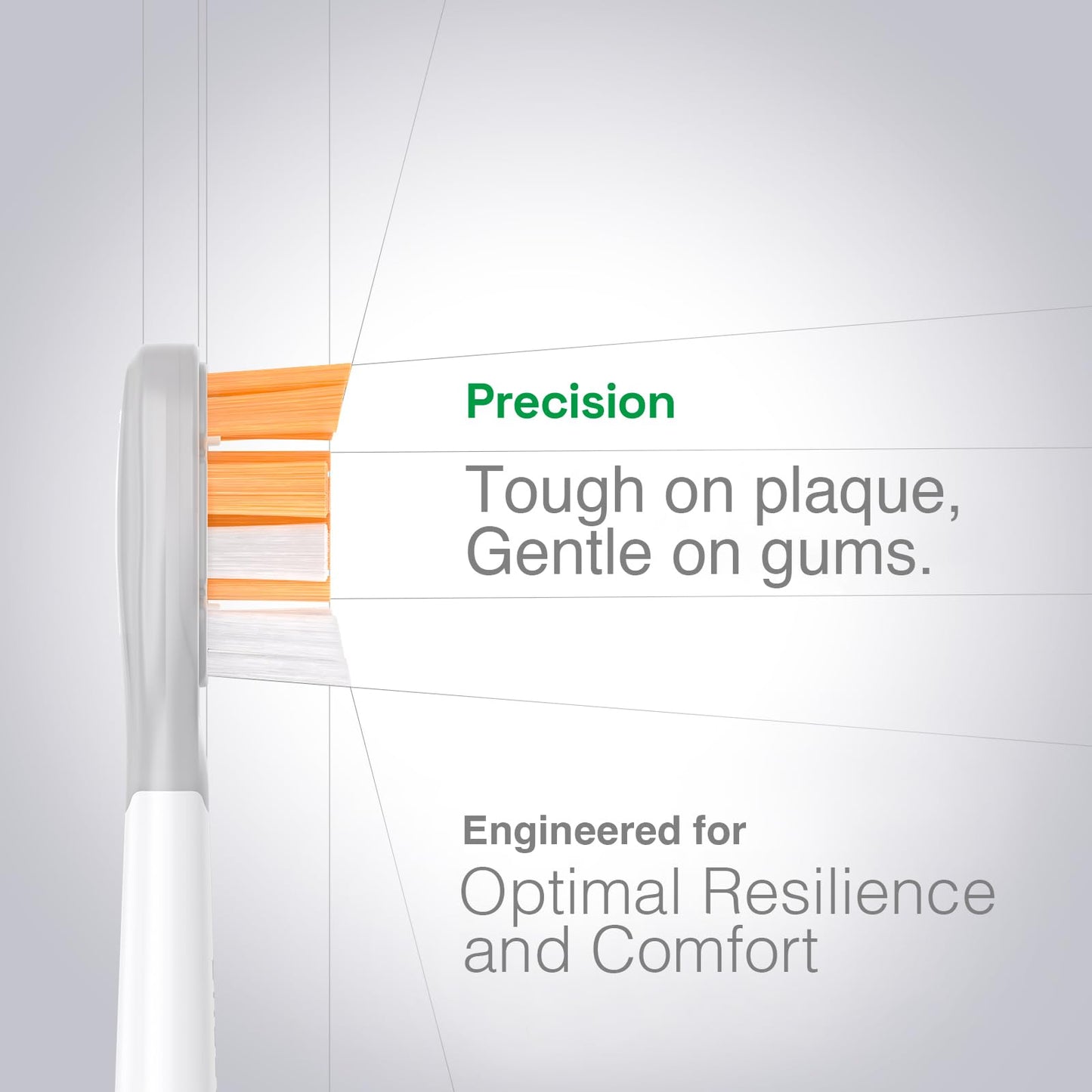 Brushmo All-in-One Replacement Toothbrush Heads, Compatible with Philips Sonicare Click-on Electric Toothbrush Handles, 4 Standard Replacement Heads, BM994, White