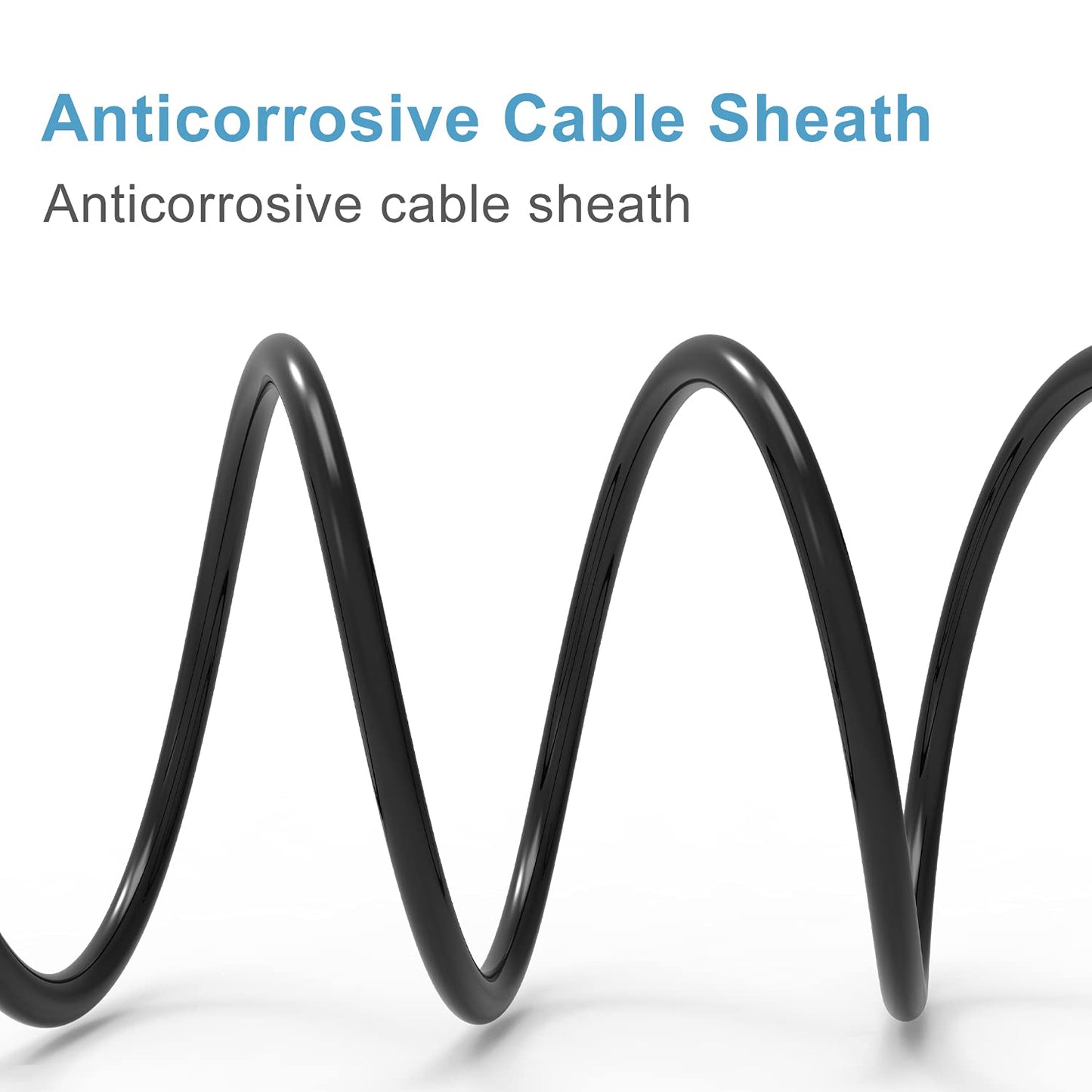 Ancable 6-Feet Tattoo Clip Cord, 6.35mm to RCA Connector Silicone Clip Cable, Suitable for Tattoo Pen & Rotary Machine, Black