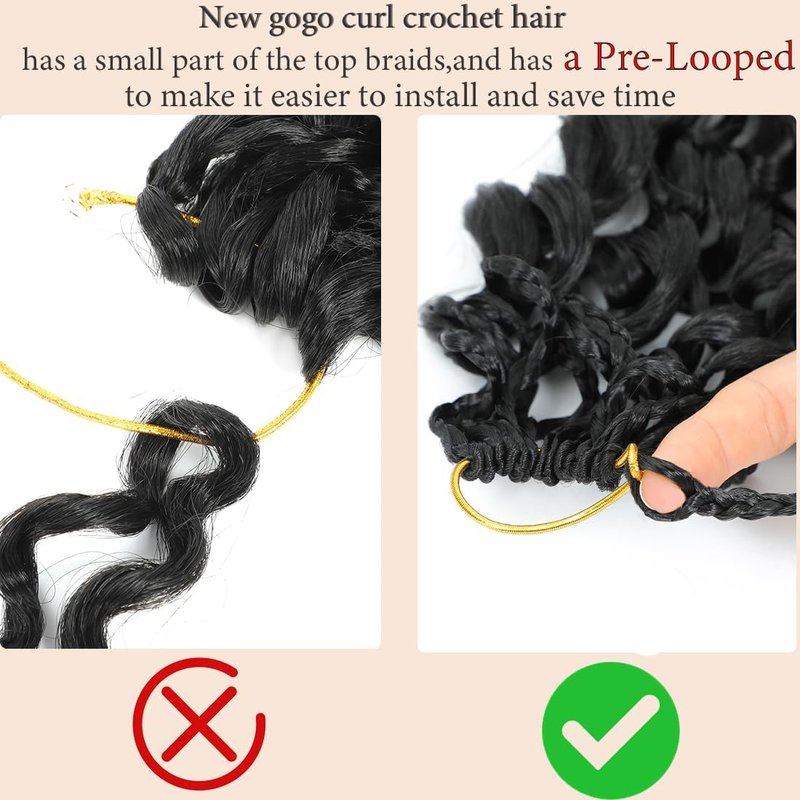 GoGo Curl Crochet Hair - 18 Inch Long Beach Curl Braids | Synthetic Water Wave Extensions (1B/30/27)