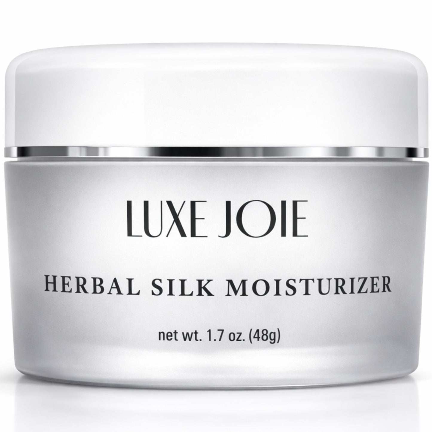 LuxeJoie Herbal Silk Moisturizer Face Cream, 1.7 oz, Lightweight Hydrating Facial Moisturizer Cream for Sensitive Skin, Non-Greasy, Silky Finish, Jojoba & Cocoa Butter, Day & Night