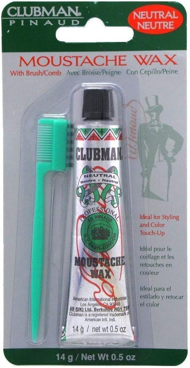 Clubman Moustache Wax - Neutral Styling Formula | 0.50 oz (Pack of 8)