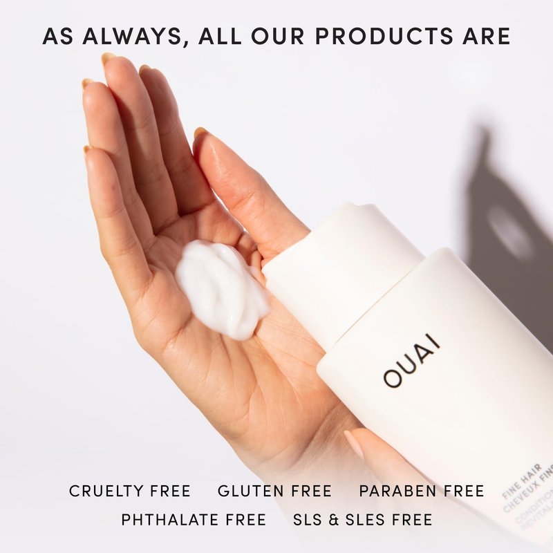 OUAI Fine Hair Conditioner Refill - Volumizing Keratin & Biotin Formula for Softness & Bounce | 32 Oz