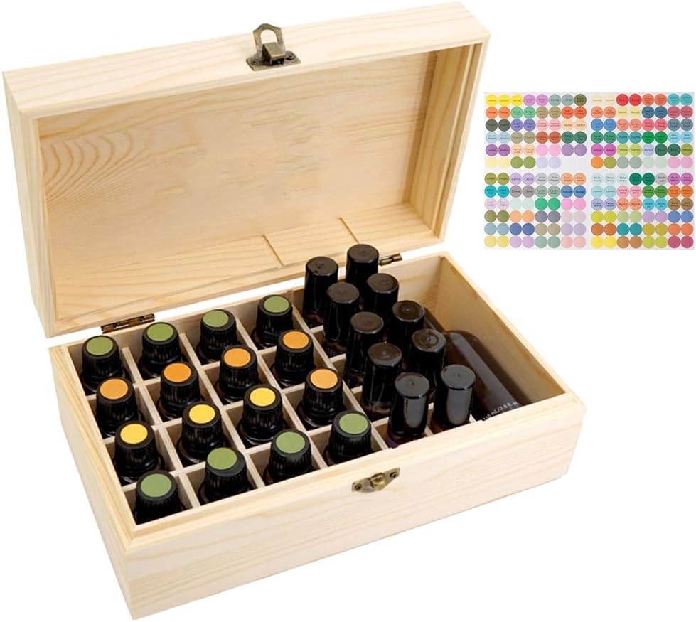 Essential Oil Storage Box - Wooden Organizer for 36 Bottles | Travel & Presentation Friendly