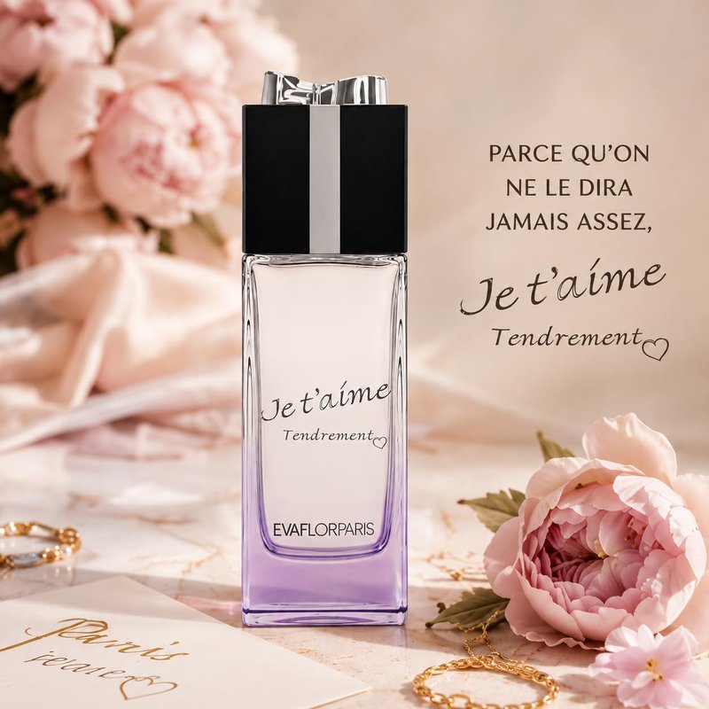 EVAFLORPARIS Je T’AIME Tendrement Eau de Parfum for Women - Sweet Fruity Scent with Lemon, Caramel & Vanilla | 3.4 Fl Oz Spray
