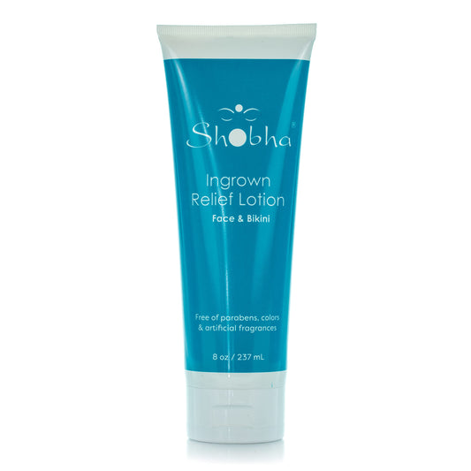 Shobha Ingrown Relief Lotion – One-Step Ingrown Hair Treatment – Post Waxing Hair Bump Remover - Skin Care Product for After Face, Body and Bikini Hair Removal, 8 oz