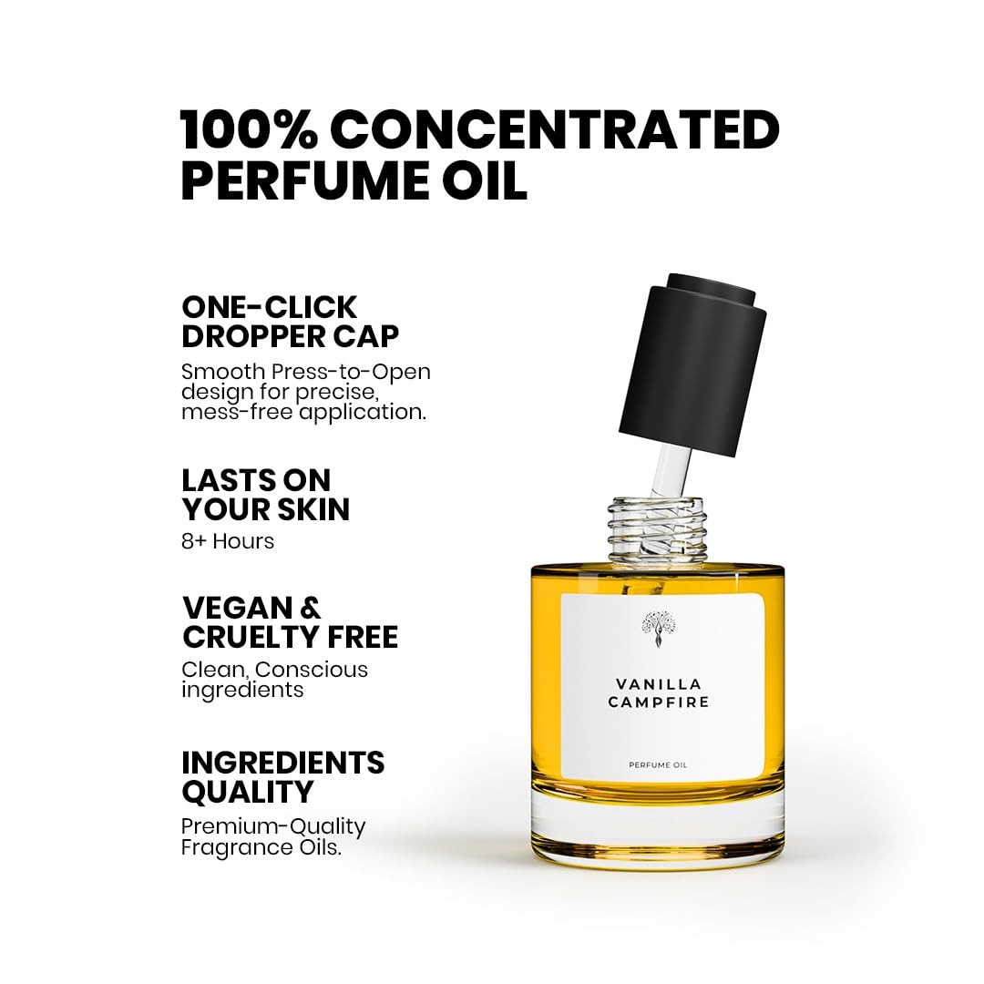 Eternal perfume oils Vanilla Campfire Perfume for men Alcohol Free Perfumes for women Long Lasting Eau De Parfum 1.69 FL Oz with 1 FL Oz Concentrated perfume Organic (Pack of 2)