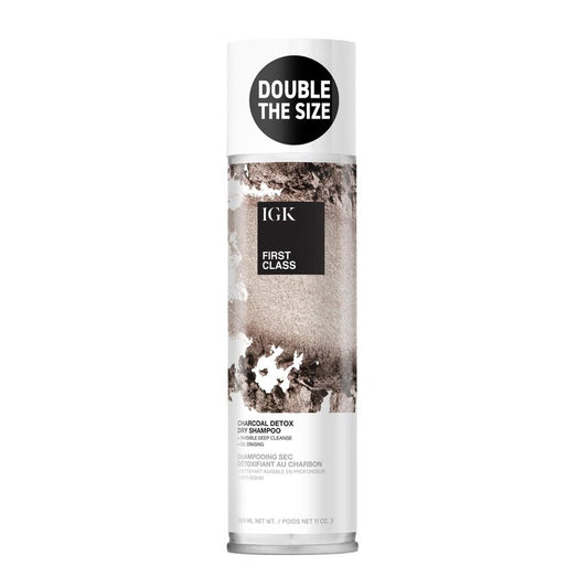 IGK First Class Charcoal Detox Dry Shampoo Jumbo | Deep Cleansing For Oily Hair & Odor Absorbing | Adds Volume & Texture | For All Hair Types | 11 oz