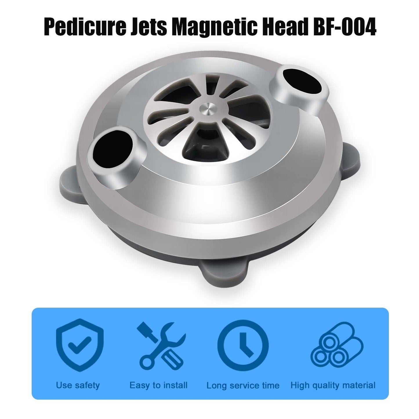 MIYOLO BF-004 Pipeless Magnetic Jet Head for LURACO Jet Motor Pedicure Chair Bathtub Tubs Spa Chairs Accessories Silver