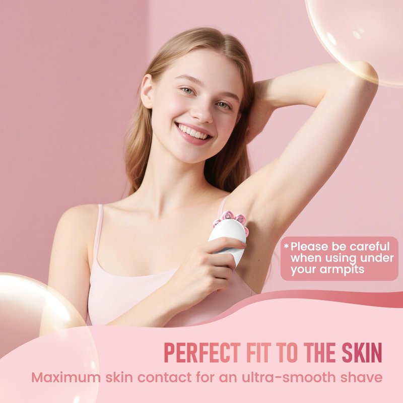 Electric Razors for Women, 7D Rotary Shaver for Legs Bikini Rechargeable, Wet/Dry Hair Removal Kit for Whole Body, Cordless Lady Trimmer Groomer, Wider Shaving Surface, Peach