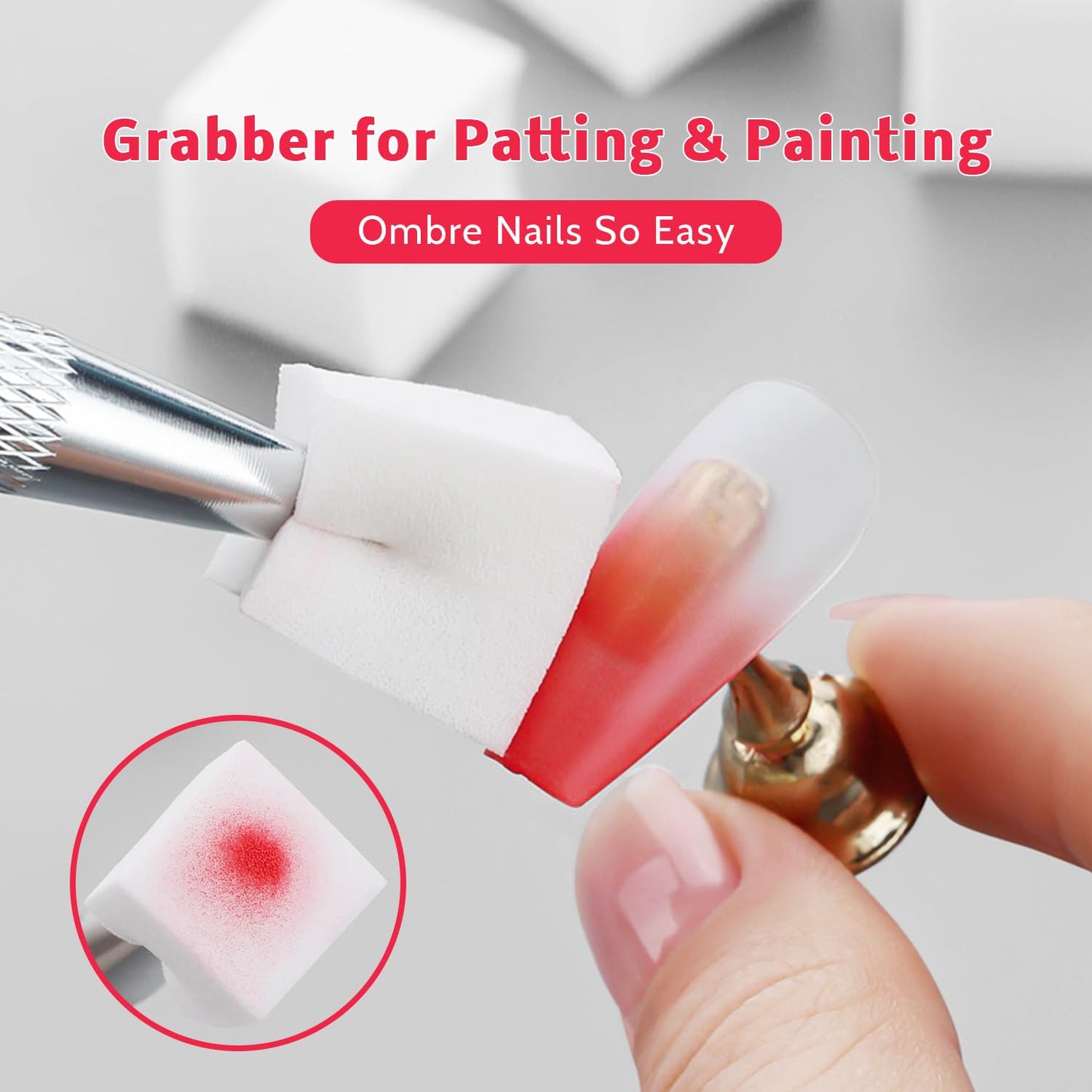 24 Colors Sponge Pat Paint Nail Gel, Pat Painting Gel Polish for Drawing Striper Liner Floral Ombre Blush Blooming Aura Nails Art DIY, UV/LED Cured, No Wipe, 100 Sponges Grabber Pen(24 Colors B)