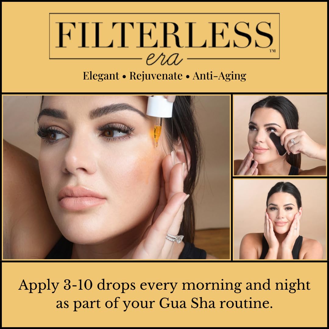 FilterLESS Era Queen of Spades All-in-One Gua Sha Oil & Serum | Jojoba, Squalane & Rosehip Face Oil | Anti-Aging Serum & Moisturizer | Essential Oils for Skin & Gua Sha Facial
