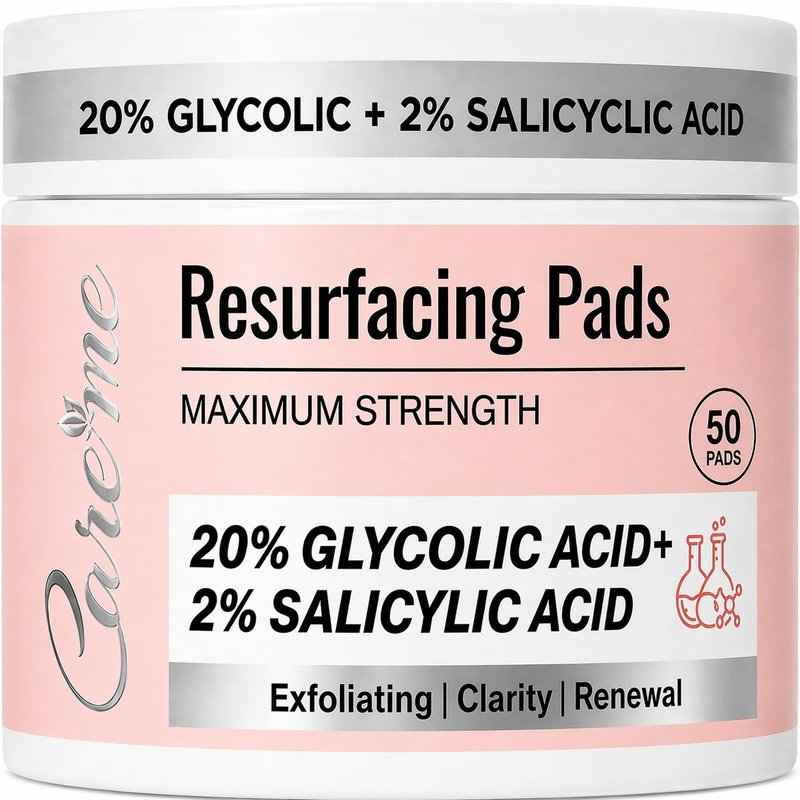 Glycolic Acid 20% + Salicylic Acid 2% Face Peel Pads (50 Count) – Facial Exfoliating Pads for Skin Renewal, Resurfacing, Refining and Revealing a Clearer, Smoother, Glowing Complexion