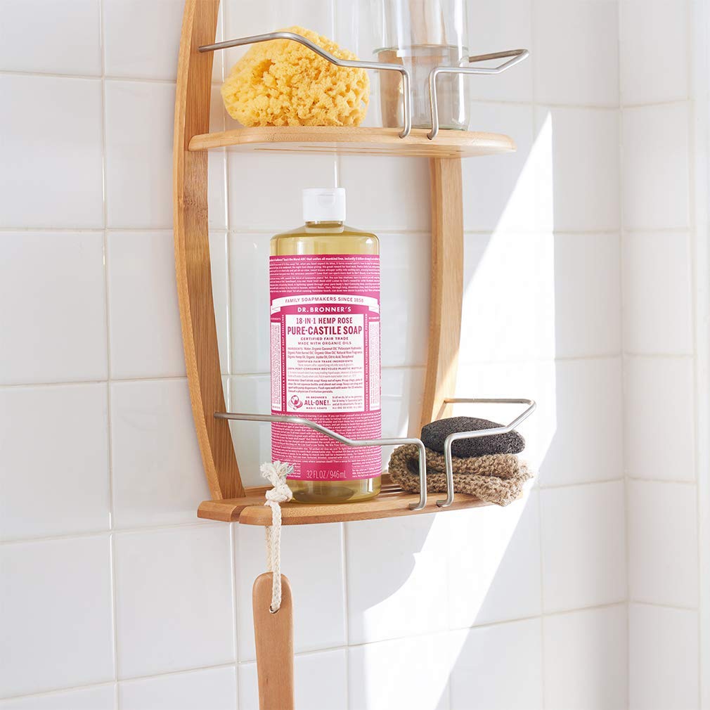 Dr. Bronner's Magic Soaps 18-In-1 Hemp Rose Pure Castille Soap, 32-Ounce Bottles