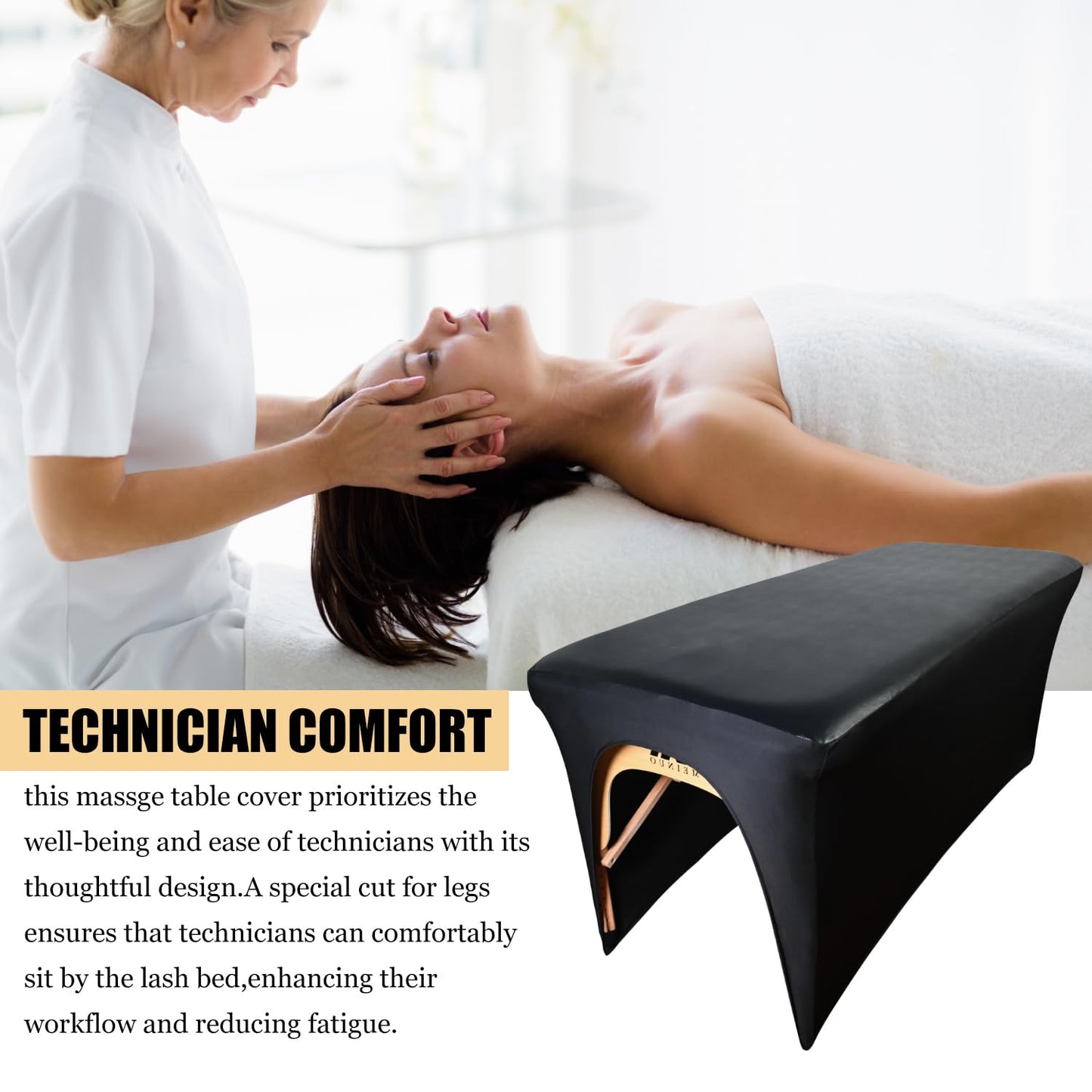 32" Wide PU Leather Lash Bed Cover, Waterproof Massage Table Protector