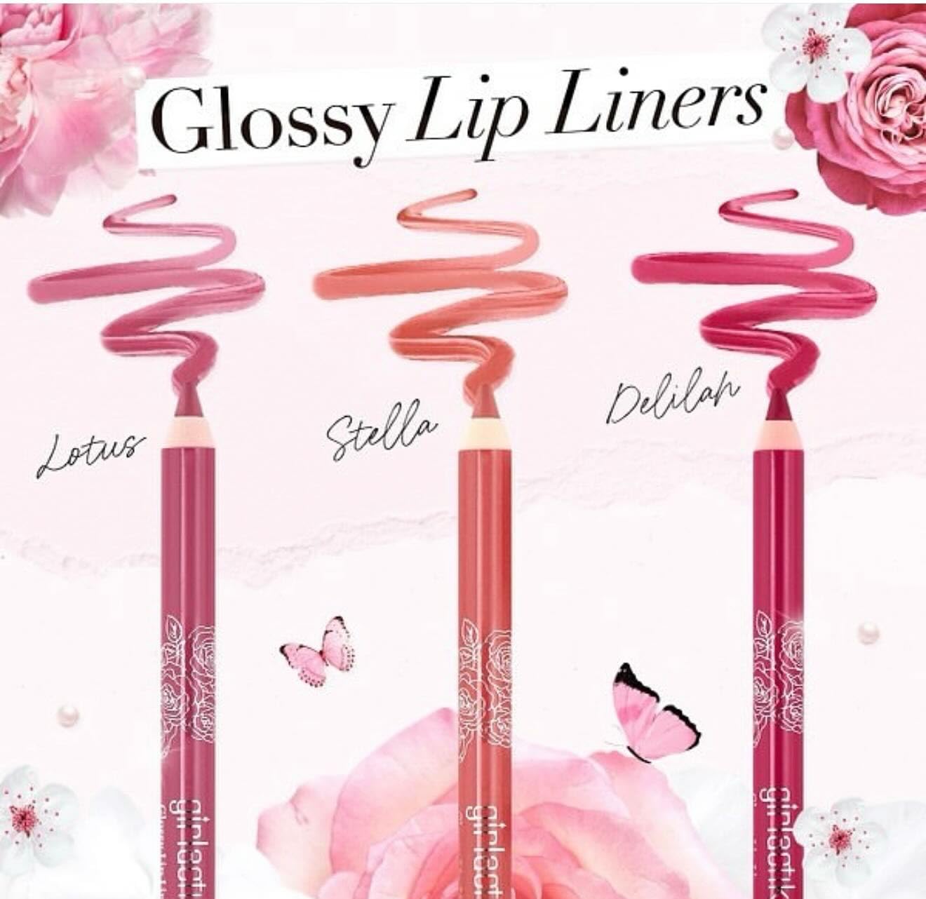 Girlactik Glossy Lip Liner – Moisturizing Lip Pencil with Glossy Shine – Smooth, Creamy, Clean Beauty, Vegan & Cruelty-Free Formula (Lotus)