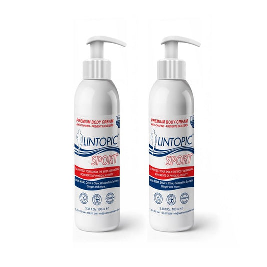 LINTOPIC Anti Chafing Cream for Women & Men (2 Pack) – Prevents Thigh Chafing, Friction & Skin Irritation – Fast Absorbing Non Greasy Formula for Running, Cycling & Sports – 3.38 fl oz Each