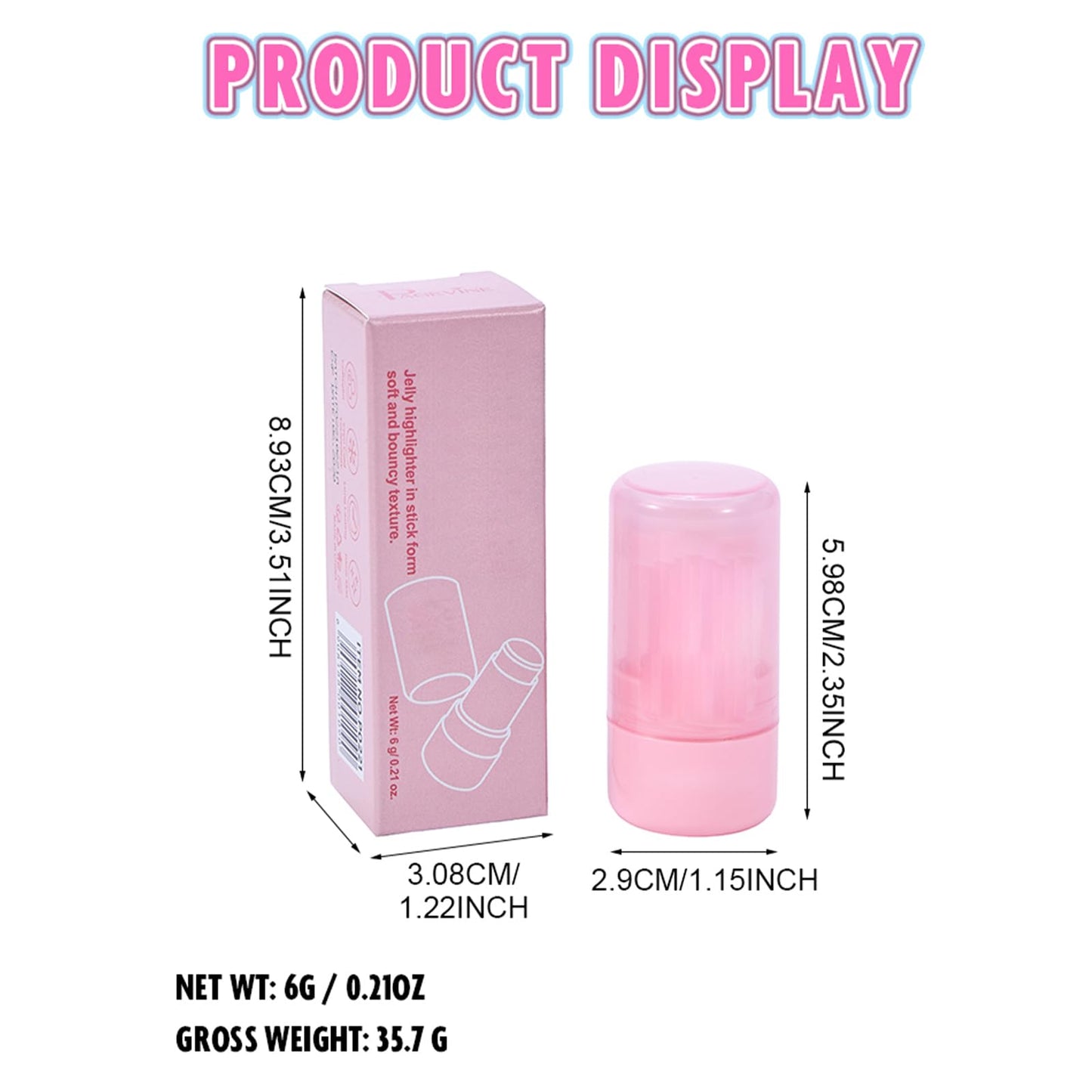 2pcs-Highlighter Stick Makeup, Shimmer Stick for Face & Body, Easy Blend & Long Lasting, Multi-Use Cream Highlighter Makeup for All Skin Types(#02+#03)