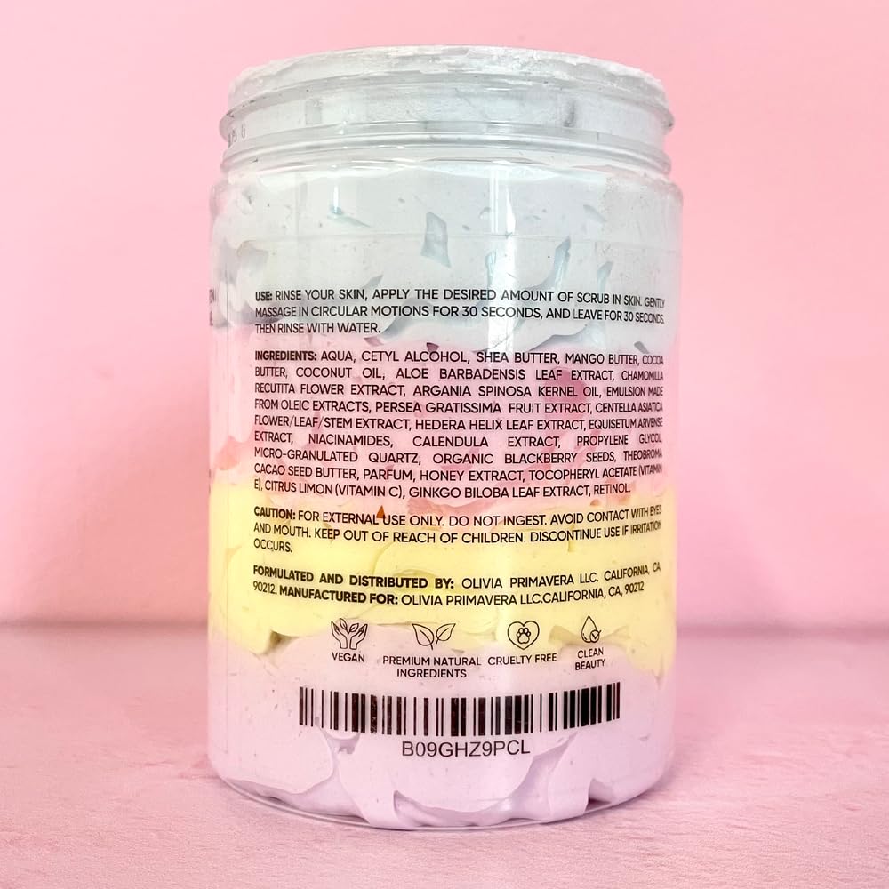 Whipped Body Scrub - Exfoliating Sugar Scrub for Smooth Skin | Natural Mango & Coconut, 10 oz