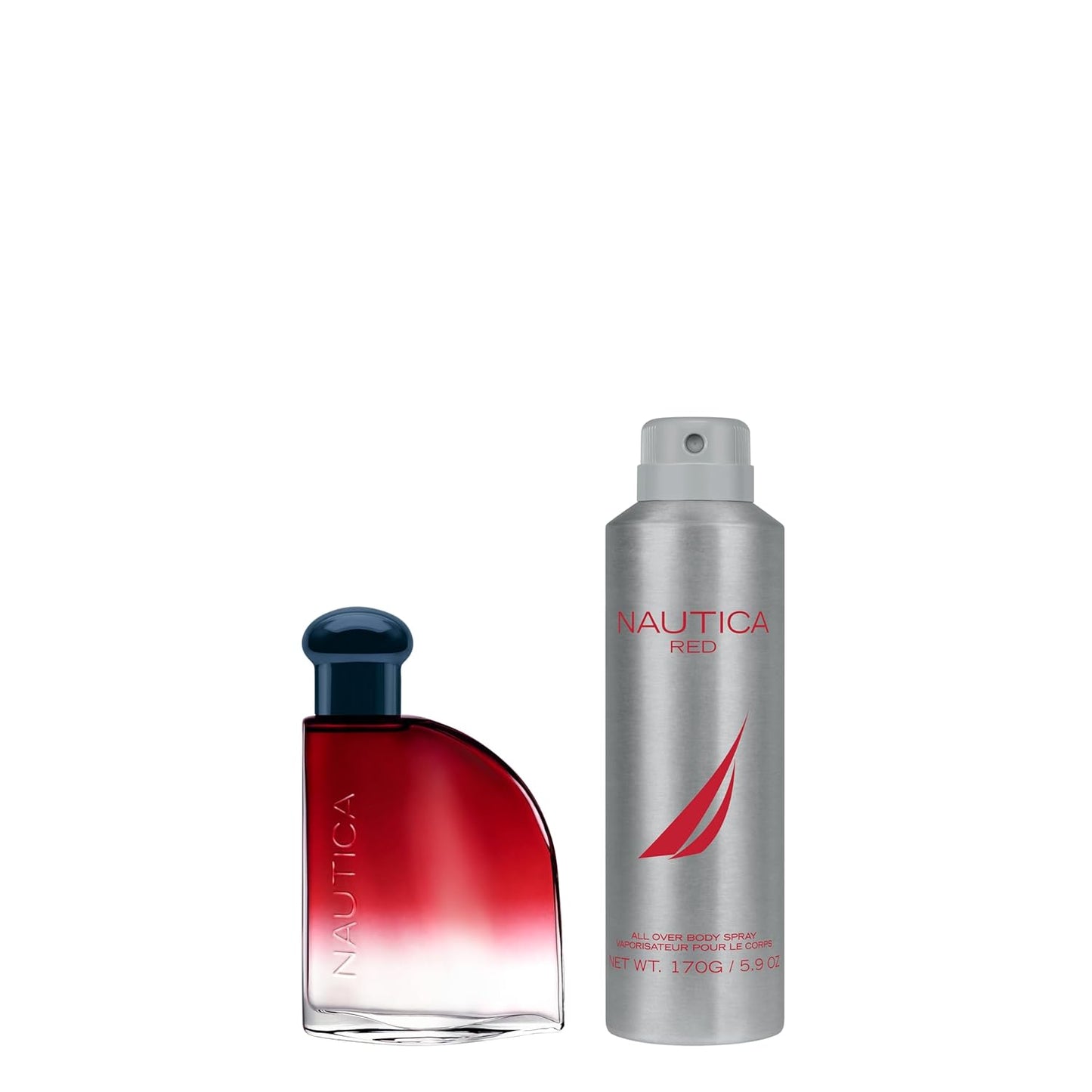 Nautica Men's Fragrance Set - Red EDT 1.6 fl oz & Body Spray 5.9 oz | Aromatic Fougere with Black Pepper, Lavender & Rosemary